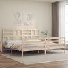 vidaXL Estructura de cama de matrimonio con cabecero madera maciza