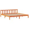vidaXL Cama con estanter&iacute;a sin colch&oacute;n madera maciza marr&oacute;n 200x200 cm