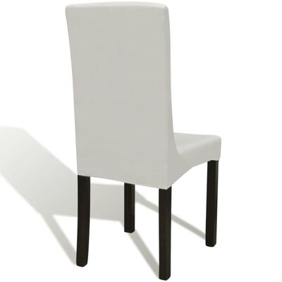 vidaXL Funda de silla elástica recta 4 unidades crema