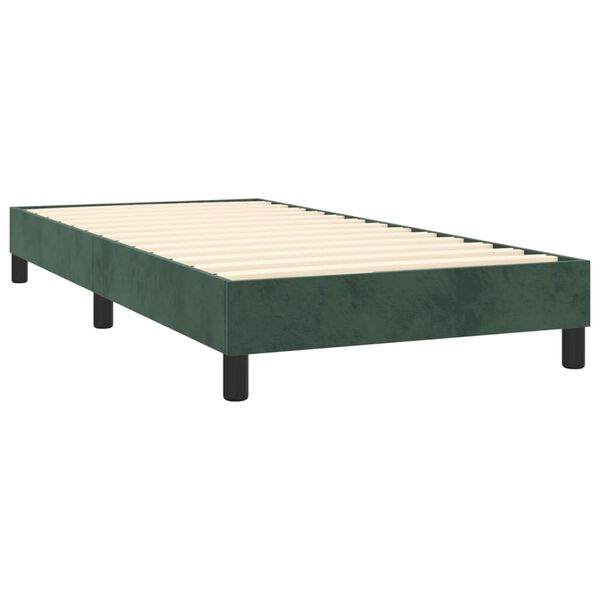 vidaXL Cama box spring con colch&oacute;n terciopelo verde oscuro 90x190 cm