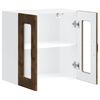 vidaXL Armario de cocina de pared con puerta de cristal "Kalmar" de, roble ahumado, madera de ingenier&iacute;a