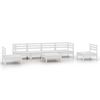 vidaXL Juego de muebles de jard&iacute;n 7 piezas madera maciza pino blanco