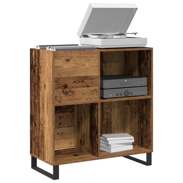 vidaXL Mueble para discos de vinilo Roble artisan 84,5 x 38 x 89 cm