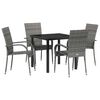vidaXL Conjunto de Comedor de Jard&iacute;n 5 uds. Gris
