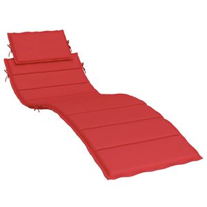 vidaXL Coj&iacute;n de tumbona de tela Oxford rojo 186x58x4 cm