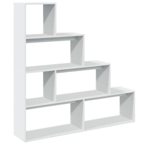 vidaXL Librer&iacute;a divisora 4 niveles madera blanca 143,5x29x143,5 cm