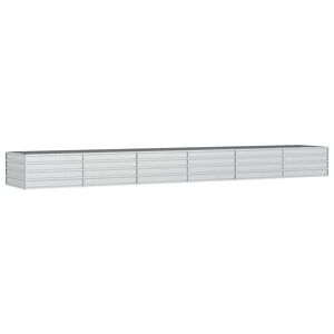 vidaXL Arriate de acero galvanizado plateado 480x80x45 cm
