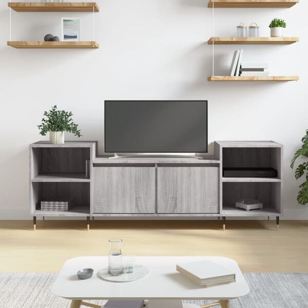 vidaXL Mueble para TV madera contrachapada gris Sonoma 160x35x55 cm