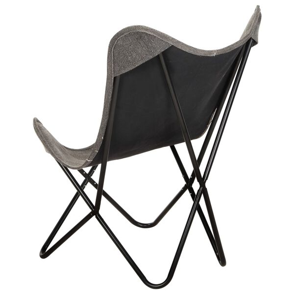 vidaXL Silla Butterfly de lona gris antracita