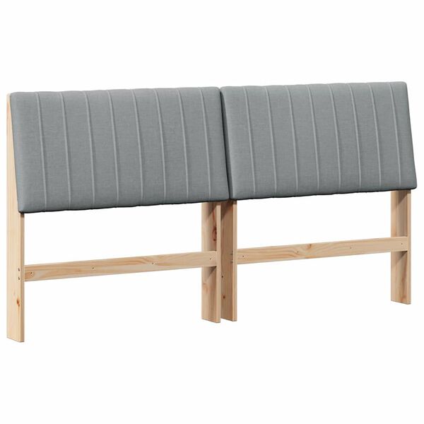 vidaXL Cabecero tapizado Gris Claro 180 cm Madera de pino macizo
