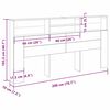 vidaXL Cabecero de armario con estante Roble Negro 200 x 19 x 103,5 cm