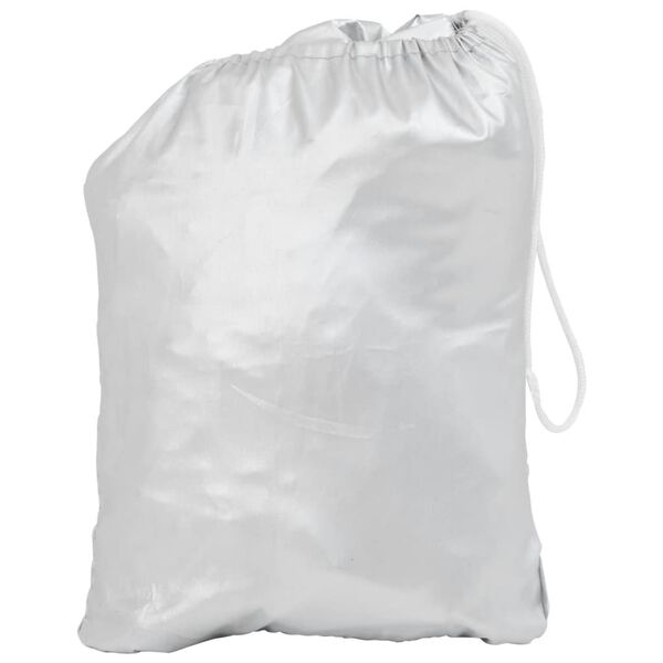 vidaXL Funda para coche con ganchos media plateado L