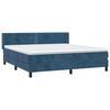 vidaXL Cama box spring con colch&oacute;n terciopelo azul oscuro 160x200 cm