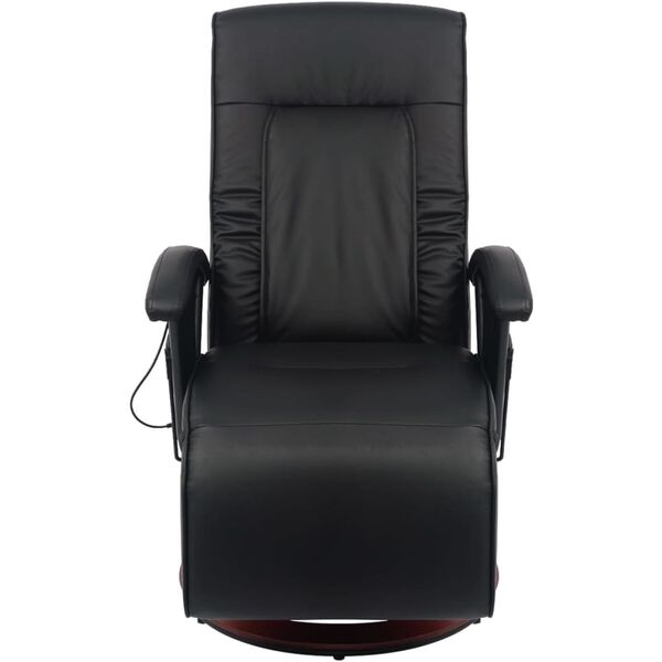 vidaXL Sillón de masaje shiatsu cuero sintético negro