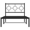 vidaXL Estructura cama sin colchón con cabecero metal negro 90x190 cm