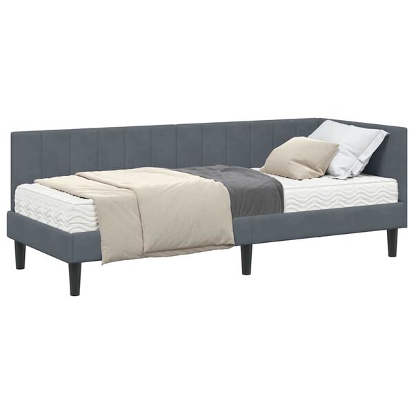 vidaXL Estructura de cama en esquina Gris oscuro 80 x 200 cm
