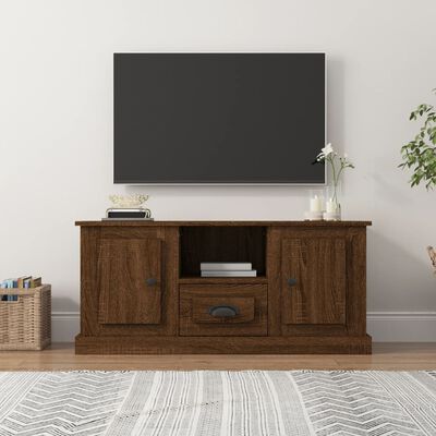 vidaXL Mueble para TV madera contrachapada marrón roble 100x35,5x45 cm