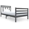 vidaXL Estructura de cama sin colch&oacute;n madera maciza gris 100x200 cm