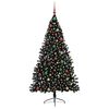 vidaXL Árbol de Navidad Artificial Preiluminado Negro 180 cm PVC