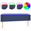 vidaXL Cabecero con LED de tela azul 203x16x78/88 cm