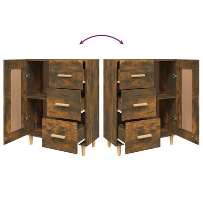 vidaXL Aparador madera contrachapada color roble ahumado 69,5x34x90 cm