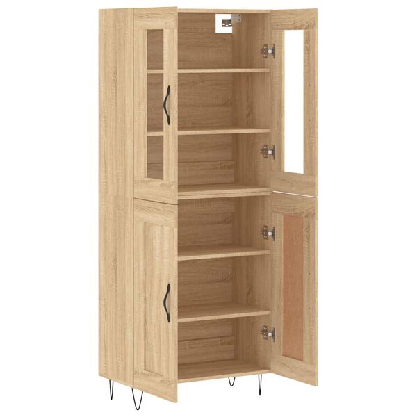 vidaXL Aparador alto madera contrachapada color roble 69,5x34x180 cm