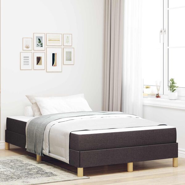 vidaXL Cama tipo Box Spring Marr&oacute;n Oscuro 120 x 190 cm tela
