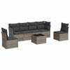 vidaXL Set de sof&aacute;s de jard&iacute;n 7 piezas con cojines rat&aacute;n PE gris