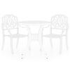 vidaXL Mesa y sillas de bistr&oacute; 3 piezas aluminio fundido blanco