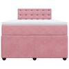 vidaXL Cama box spring con colch&oacute;n terciopelo rosa 120x200 cm