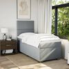 vidaXL Cama box spring con colch&oacute;n tela gris claro 80x200 cm