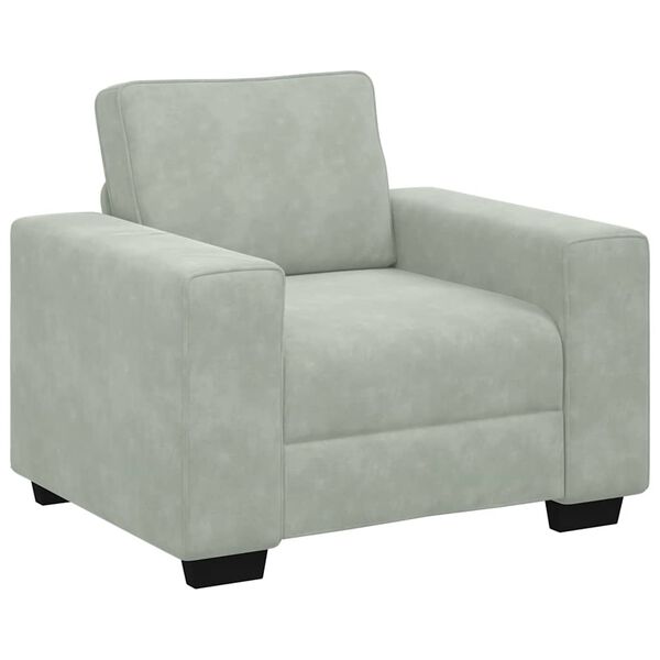 vidaXL Sill&oacute;n sof&aacute; gris claro 100x77x82 cm terciopelo