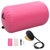 vidaXL Rollo hinchable de gimnasia con bomba PVC rosa 100x60 cm