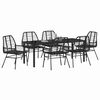 vidaXL Conjunto de Comedor de Jard&iacute;n 7 pcs Negro rat&aacute;n sint&eacute;tico