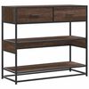 vidaXL Mesa consola madera de ingenier&iacute;a marr&oacute;n roble 90x35x80 cm