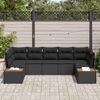 vidaXL Conjunto de sof&aacute;s de jard&iacute;n 7 pcs Negro Rat&aacute;n sint&eacute;tico