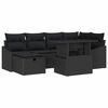 vidaXL Conjunto de sof&aacute; de jard&iacute;n con coj&iacute;n 7 pcs Negro Polirat&aacute;n