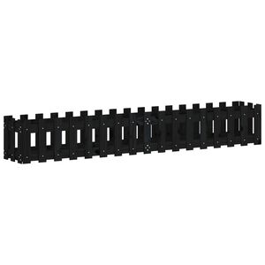 vidaXL Arriate elevado jard&iacute;n con valla madera pino negro 200x30x30cm