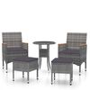 vidaXL Juego de muebles de jard&iacute;n de 5 piezas rat&aacute;n sint&eacute;tico gris