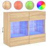 vidaXL Mueble TV de pared con luces LED roble Sonoma 78,5x30x60,5 cm