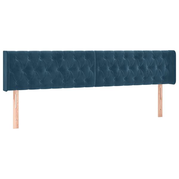 vidaXL Cabeceros terciopelo azul oscuro 200x7x78/88 cm