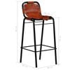 vidaXL Set muebles bar 3 pzas madera reciclada cuero cabra auténtico