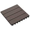 vidaXL Baldosas porche relieve profundo WPC 1 m&sup2; marr&oacute;n oscuro 11 uds