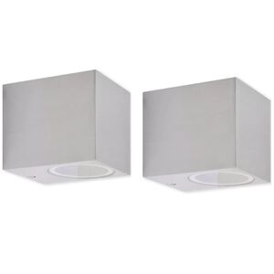 vidaXL L&aacute;mparas de pared c&uacute;bicas para exteriores 2 piezas