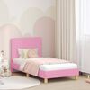 vidaXL Cama para niños con cabecero con cabecera Rosa 80 x 160 cm tela