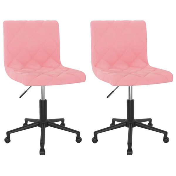 vidaXL Sillas de comedor giratorias 2 unidades terciopelo rosa