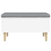 vidaXL Banco con almacenaje madera de ingenier&iacute;a blanco 82x42x46 cm