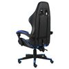 vidaXL Silla gaming de cuero sint&eacute;tico negro y azul