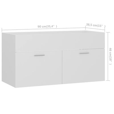 vidaXL Conjunto de muebles de baño 2 piezas contrachapada blanco
