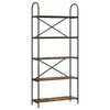 vidaXL Estante de libros 5 niveles 80 x 30 x 183 cm Roble ahumado